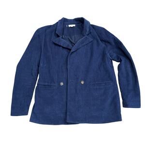 Elan women’s corduroy jacket blazer size small blue Buttons